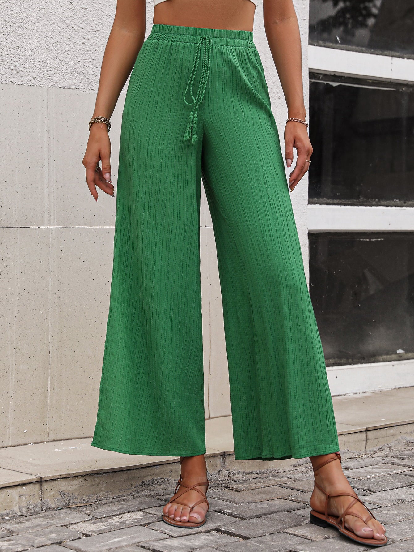 swvws High Waist Slit Wide Leg Pants