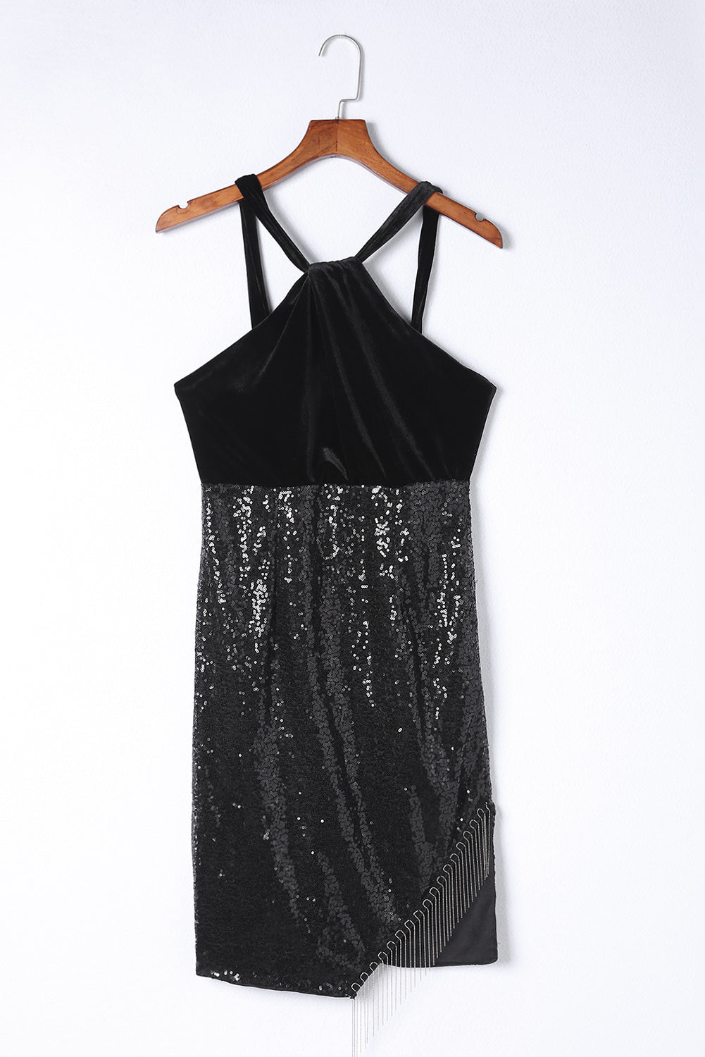 swvws Sequin Fringe Detail Sleeveless Dress