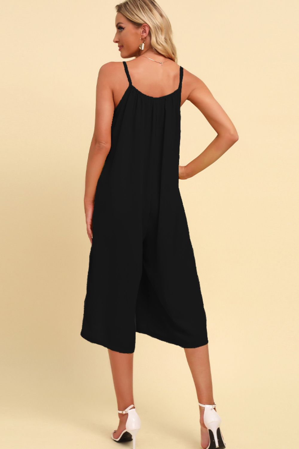 swvws Spaghetti Strap Scoop Neck Jumpsuit