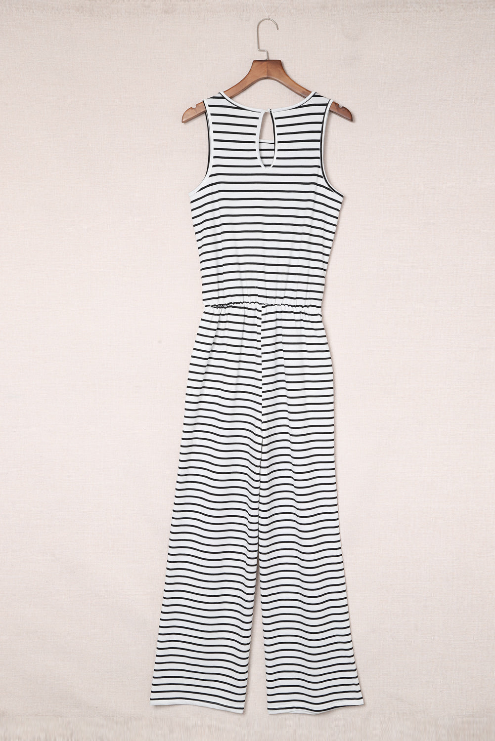 swvws Striped Sleeveless Jumpsuit with Pockets