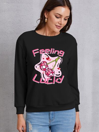 swvws FEELING LUCKY Round Neck Sweatshirt