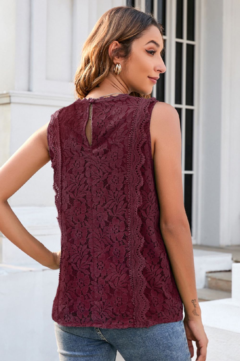 swvws Lace V-Neck Tank