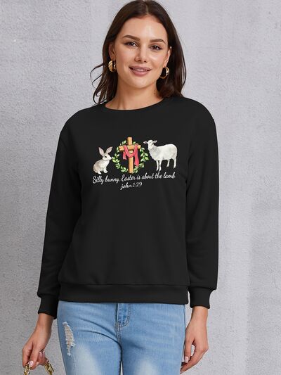 swvws EASTER Graphic Round Neck Sweatshirt