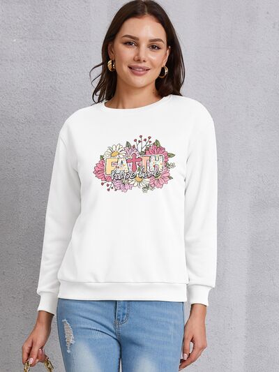 swvws FAITH HOPE LOVE Round Neck Sweatshirt