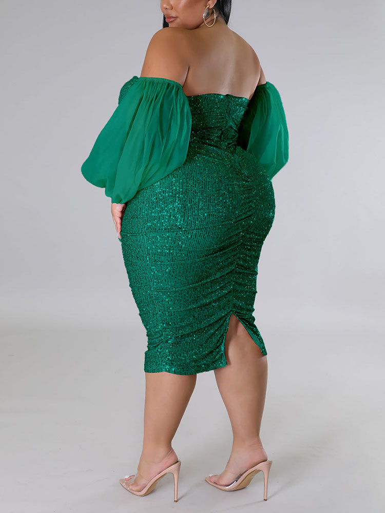 Sixsr Sequin Tube Midi Holiday Dress