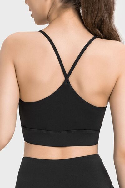 swvws Spaghetti Strap Crisscross Back Active Bra