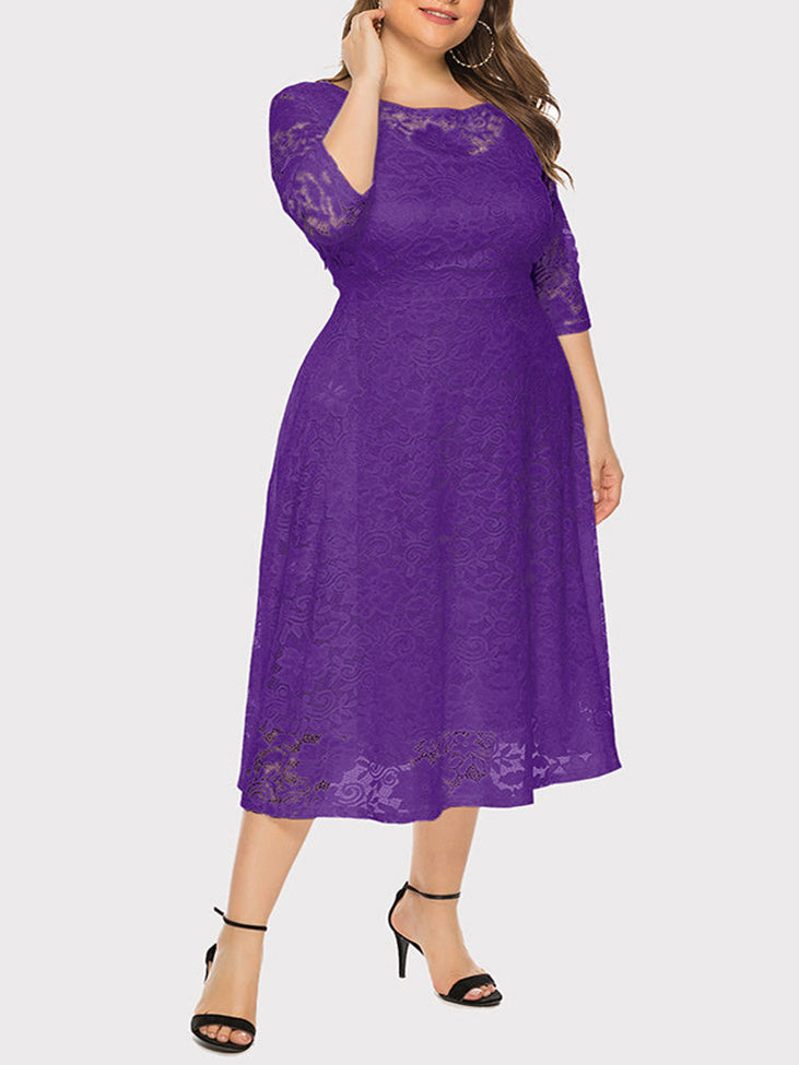 Sixsr Lace Evening A-Line Dress