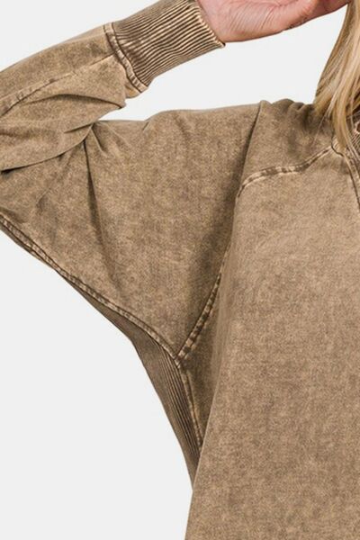 swvws Zenana Pocketed Round Neck Sweatshirt