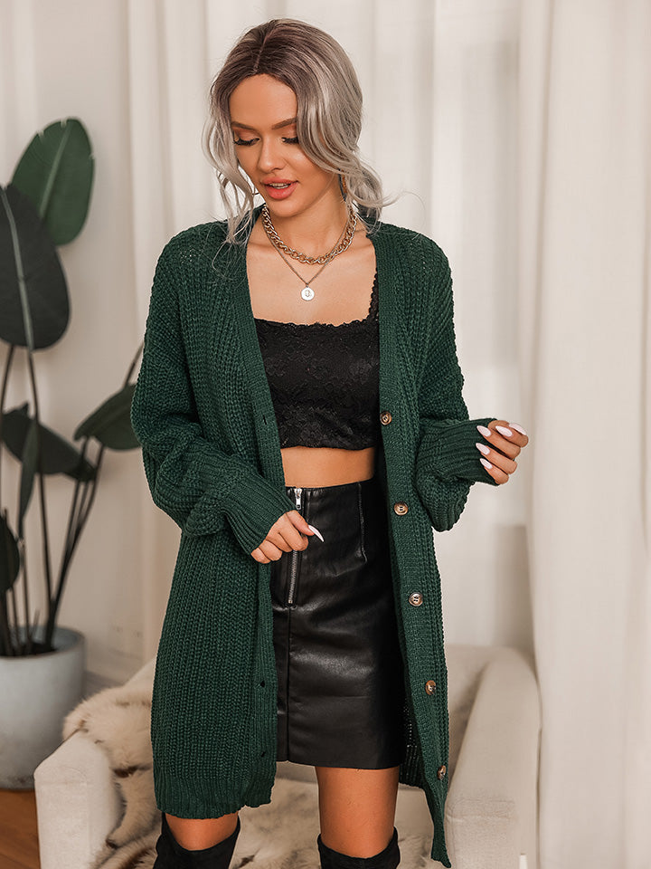 swvws Ribbed V-Neck Cardigan