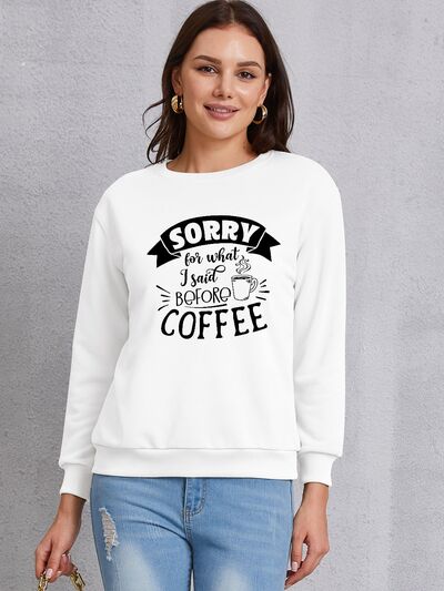 swvws Letter Graphic Round Neck Sweatshirt