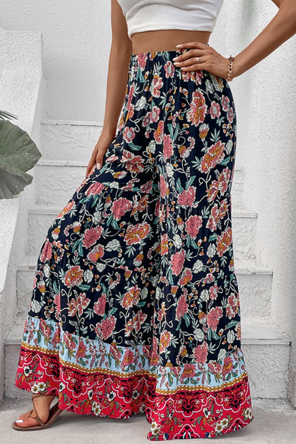 swvws Floral High Waist Palazzo Pants