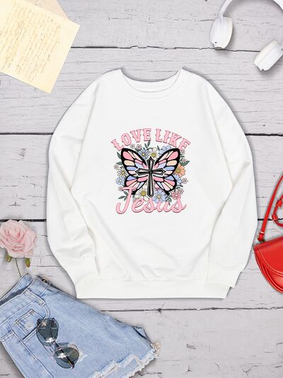 swvws LOVE LIKE JESUS Round Neck Sweatshirt