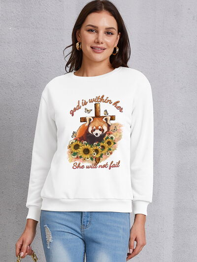 swvws Graphic Round Neck Long Sleeve Sweatshirt