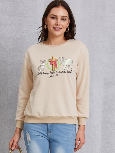 swvws EASTER Graphic Round Neck Sweatshirt