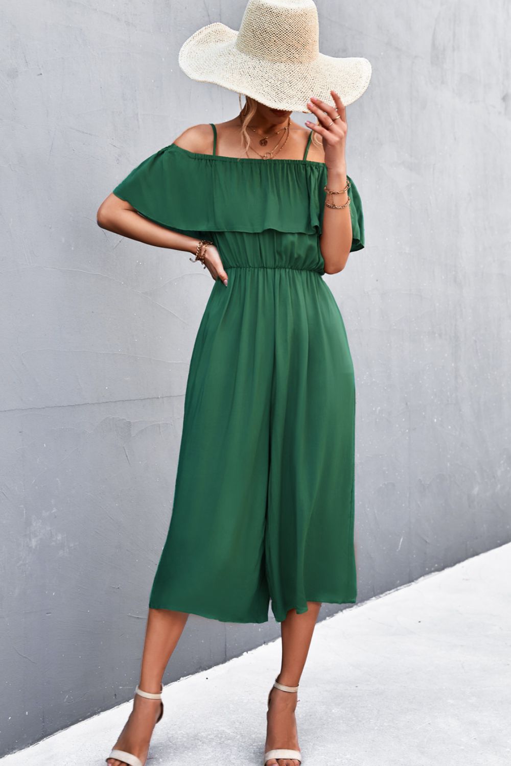 swvws Spaghetti Strap Layered Jumpsuit