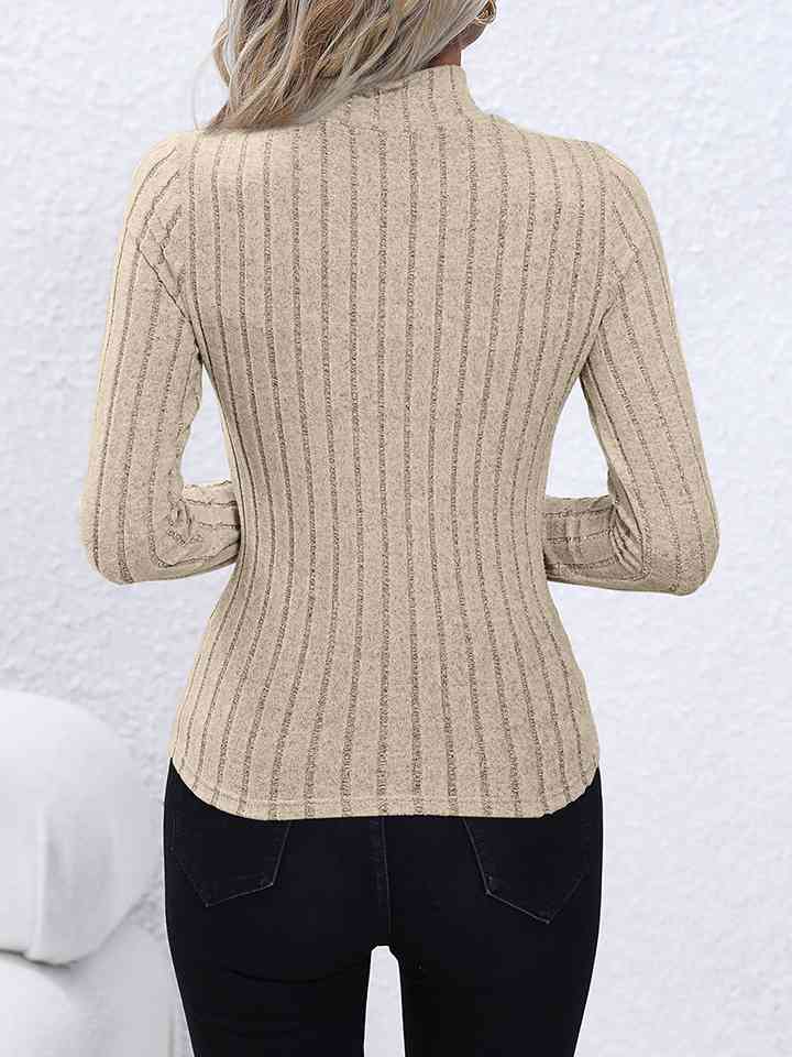 swvws Mock Neck Long Sleeve Knit Top