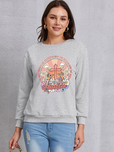 swvws Cross Graphic Round Neck Sweatshirt