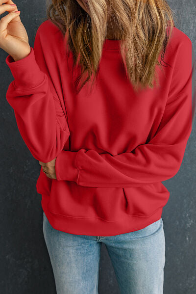 swvws Round Neck Dropped Shoulder Sweatshirt