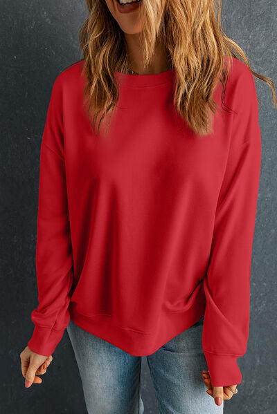 swvws Round Neck Dropped Shoulder Sweatshirt