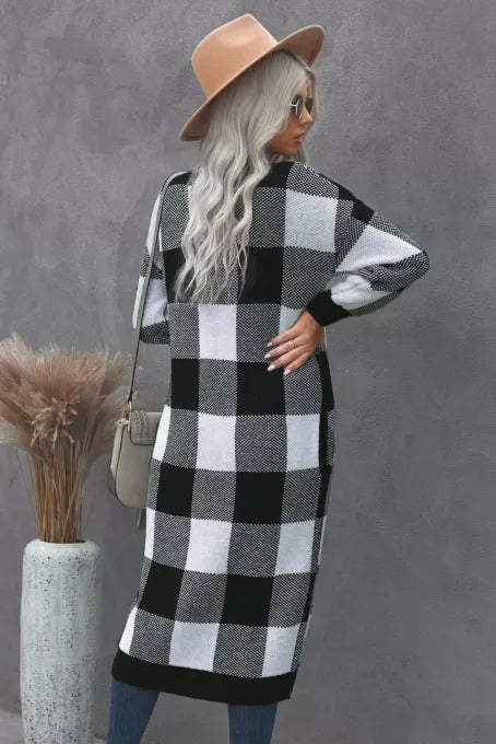 swvws Buffalo Plaid Duster Cardigan