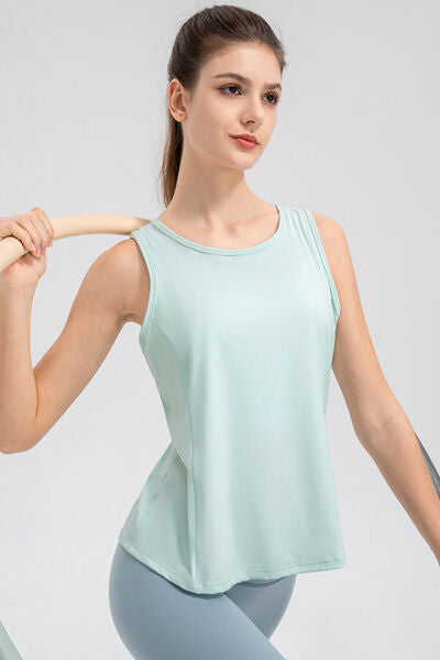 swvws Wide Strap Round Neck Active Tank