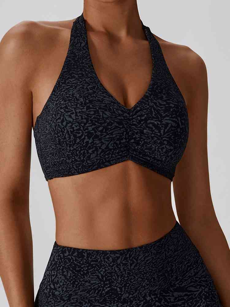 swvws Halter Neck Sleeveless Sports Bra