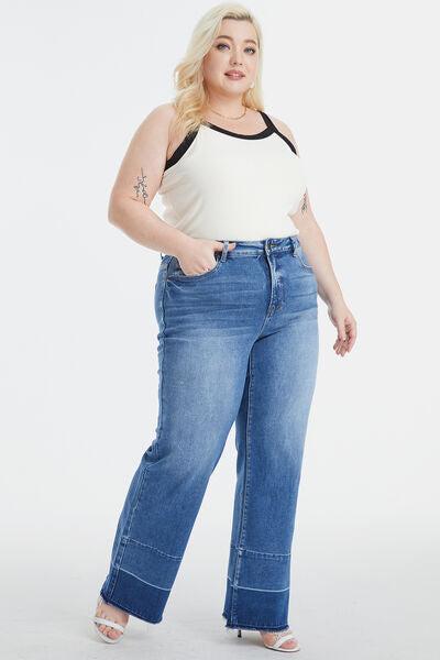 swvws BAYEAS Full Size High Waist Cat's Whisker Wide Leg Jeans