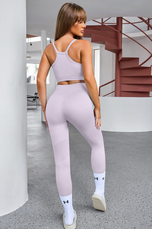 swvws Tank Cropped Active Top and Pants Set