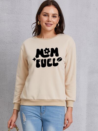 swvws Letter Graphic Round Neck Sweatshirt