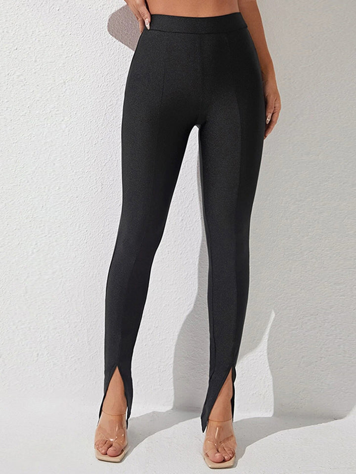 swvws High Waist Slit Skinny Pants