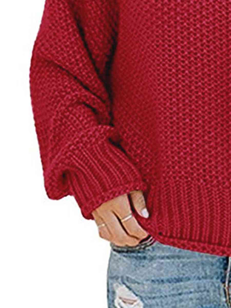 swvws Turtleneck Dropped Shoulder Sweater