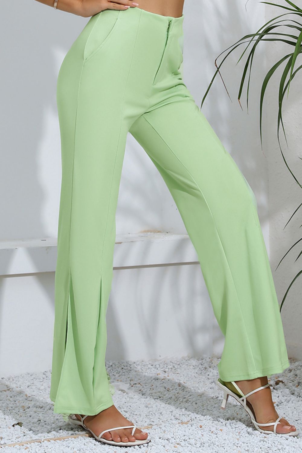 swvws Slit High-Rise Flare Pants