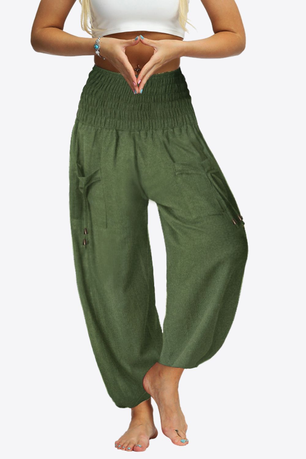 swvws Smocked Long Joggers with Pockets