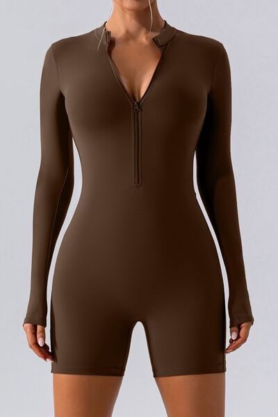 swvws Half Zip Long Sleeve Active Romper