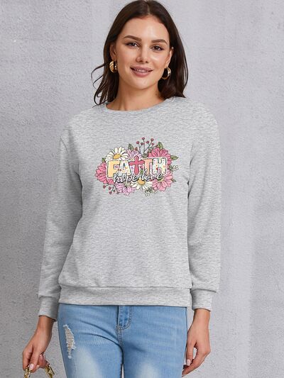 swvws FAITH HOPE LOVE Round Neck Sweatshirt