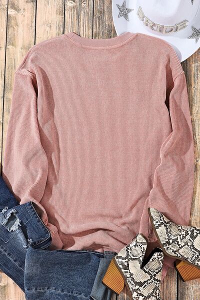 swvws (No) Bow Sequin Round Neck Sweatshirt