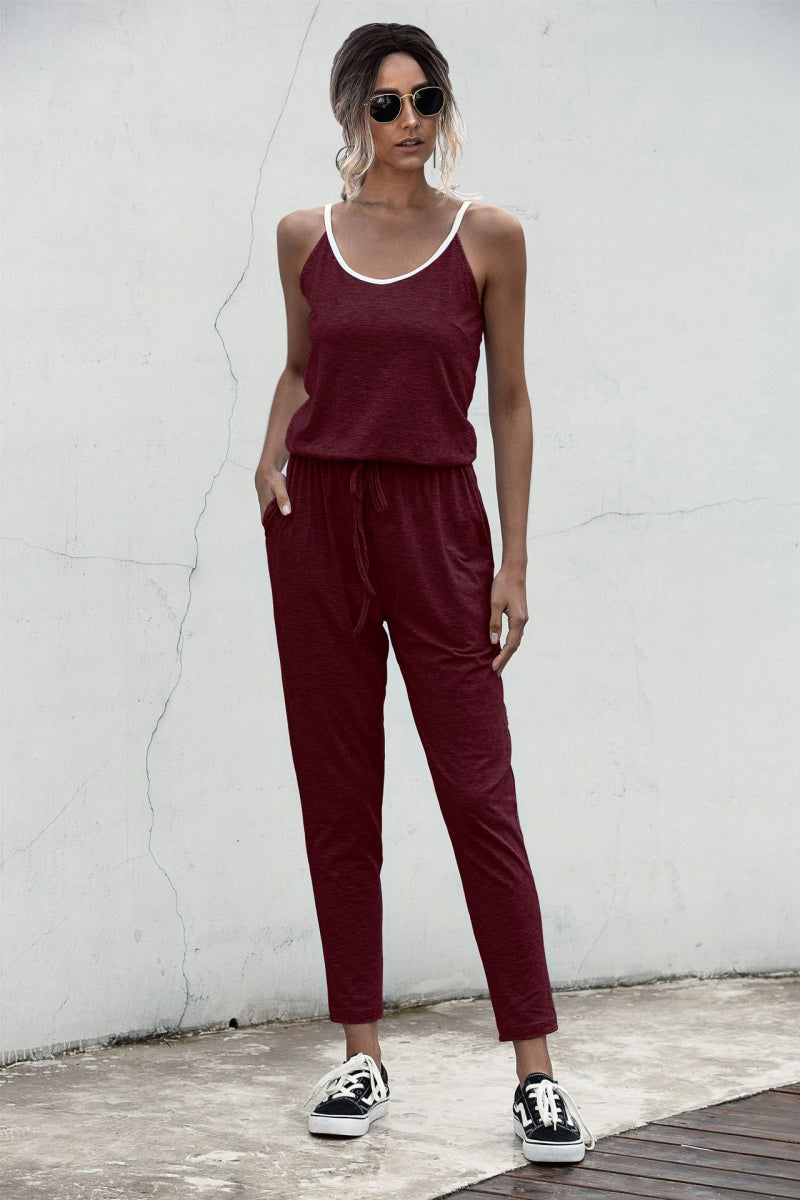 swvws Contrast binding Cami Jumpsuit