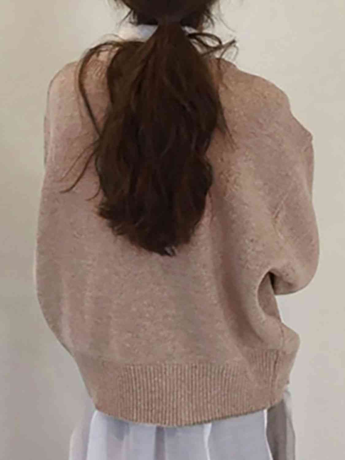 swvws Dropped Shoulder Buttoned Cardigan