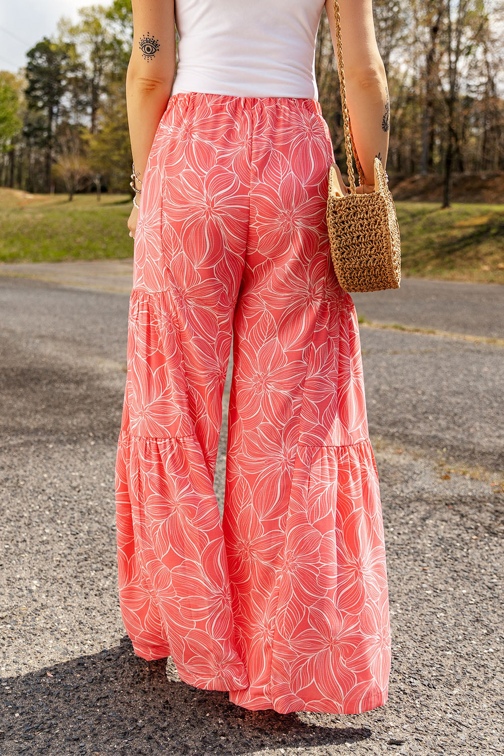 swvws Floral Tiered Wide Leg Pants