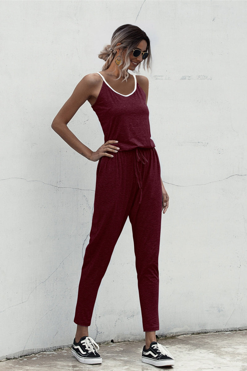 swvws Contrast binding Cami Jumpsuit