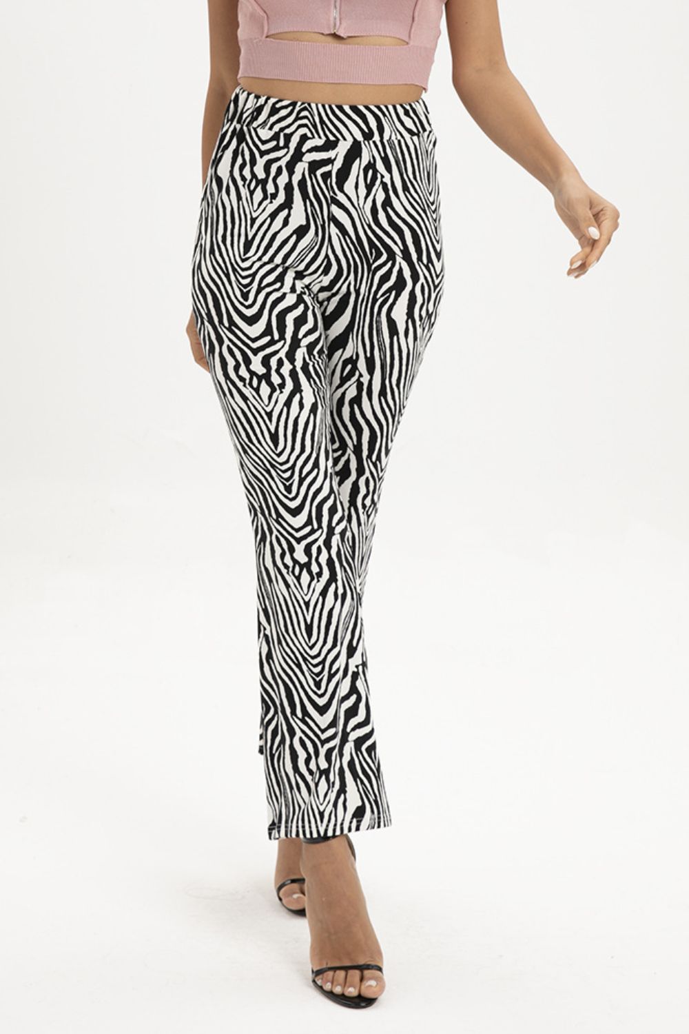 swvws Zebra Print Straight Leg Pants