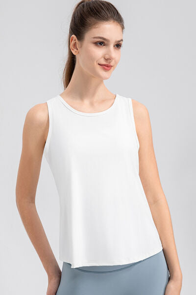 swvws Wide Strap Round Neck Active Tank