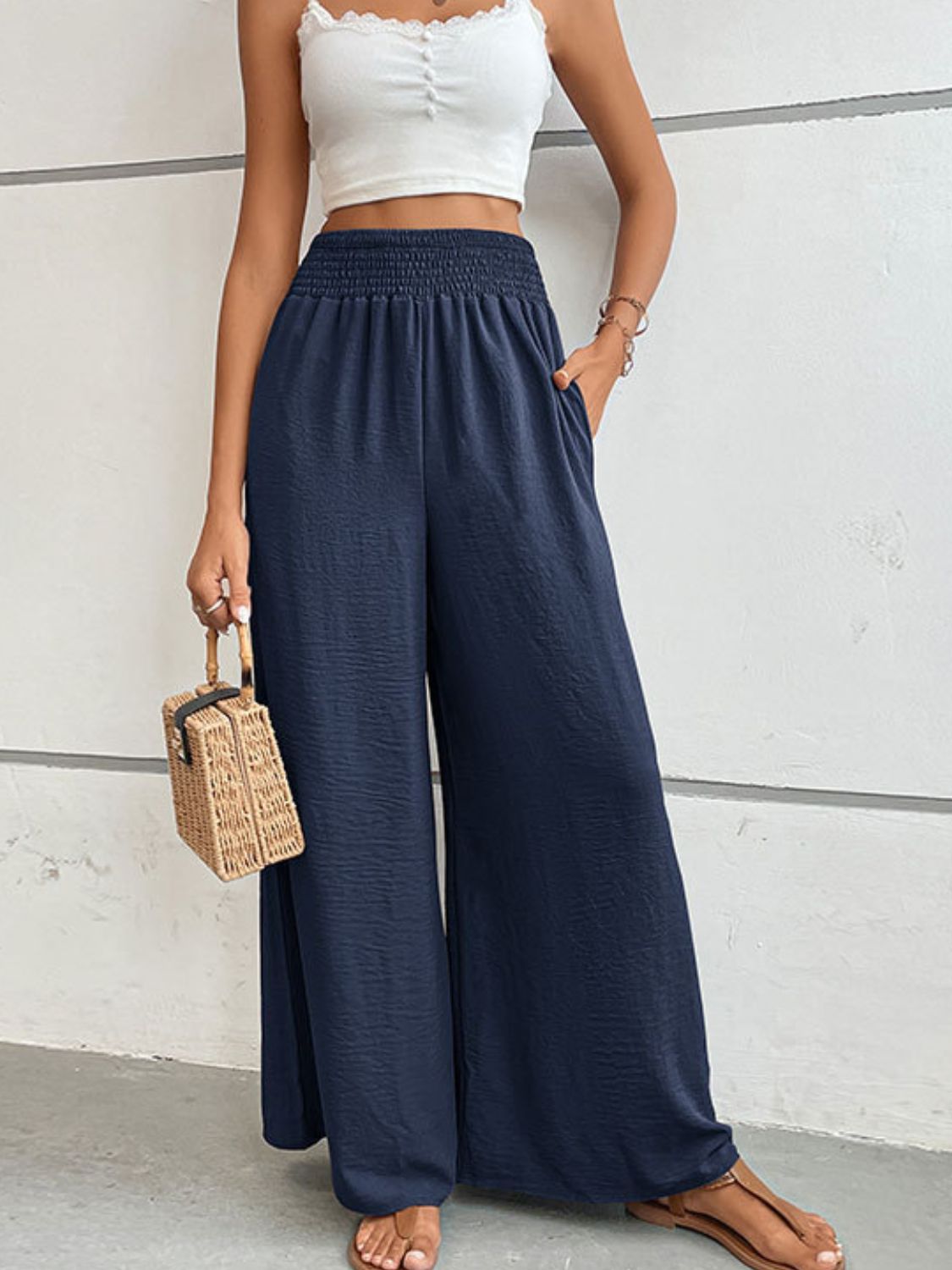 swvws Wide Waistband Relax Fit Long Pants