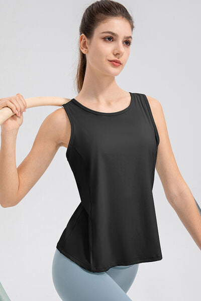 swvws Wide Strap Round Neck Active Tank