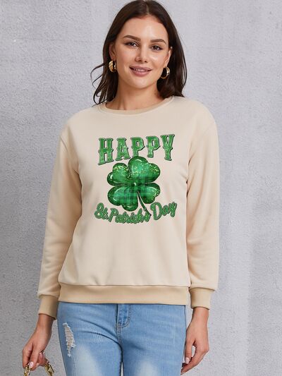 swvws HAPPY ST. PATRICK'S DAY Dropped Shoulder Sweatshirt