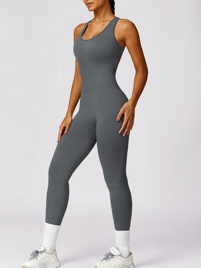 swvws Cutout Racerback Active Jumpsuit