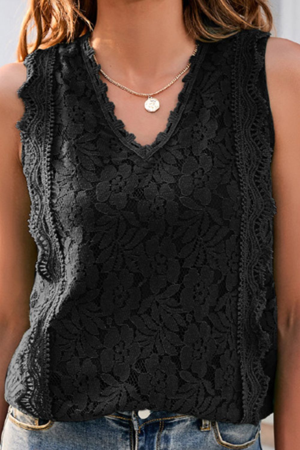 swvws Lace V-Neck Tank