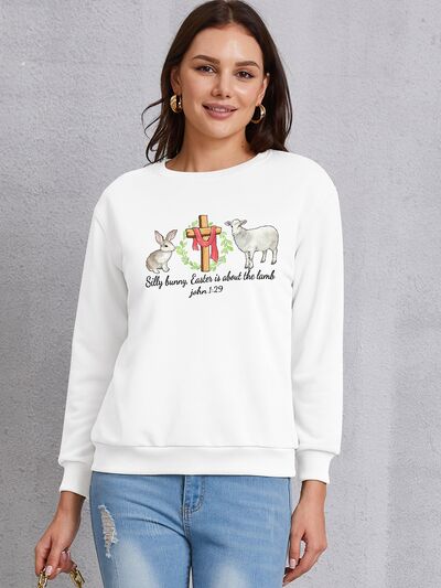 swvws EASTER Graphic Round Neck Sweatshirt