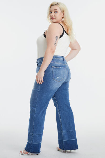 swvws BAYEAS Full Size High Waist Cat's Whisker Wide Leg Jeans