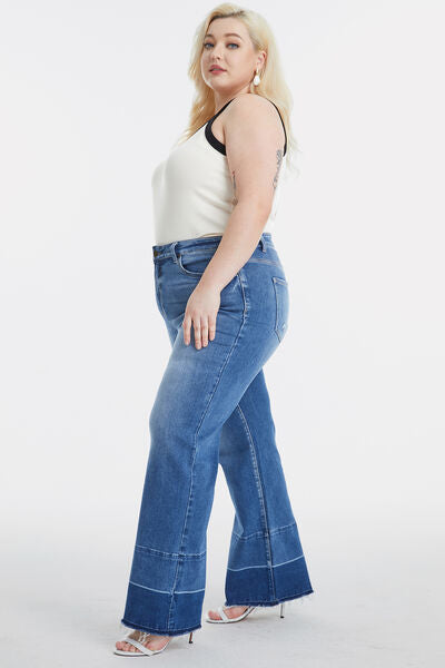 swvws BAYEAS Full Size High Waist Cat's Whisker Wide Leg Jeans